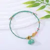 Pulsera Trenzada Multicolor Estilo Nacional con Colgante de Aleación Esmaltada, Ajustable, Accesorio de Mano Estilo Nacional de Paz y Buena Suerte