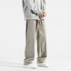 Pantalones de pana gruesa Explosions 2023, nuevos pantalones casuales sueltos y rectos de otoño e invierno, estilo Hong Kong, combina con todo.