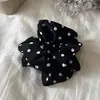 2025 Nuevo Estilo Francés Punto de Polka Capullo de Flor Anillo para el Pelo de Intestino Grueso Grande Cuerda para el Pelo de Tela de Alta Gama Simple de Nicho para Mujer Tendón de Goma