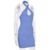 Lf5492 Nazada Vestido de Verano para Mujer Calado Espalda Descubierta Cuello Halter Bodycon Sexy Vestido Tubo Moderno