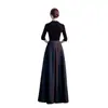 Vestido Negro de Cóctel, Elegante Vestido de Anfitriona para Reunión Anual, Vestido de Noche para Banquete de Piano, Vestido para Actuación Coral, Vestido Largo, Uniforme de Director