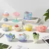 Caixa Surpresa Gato Pai Cristal Figurines de Animais Fofos e Adoráveis Pedras Brutas de Cristal Natural Enfeites para Alívio do Estresse Venda por Atacado