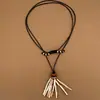 Collar de Concha de Ostra Oxford Natural con Borla, Diseño de Nicho, Cuentas de Piedra Ojo de Tigre, Cadena Larga para Suéter Ajustable con un Toque de Lujo