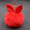 Adornos de peluche orejas de conejo lindas bola de pelo llavero imitación piel colgante de bolsa orejas de resorte accesorios de bola de pelo