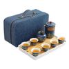 Juego de té de viaje, tetera japonesa portátil exprés, bandeja de té, juego de té para almacenamiento al aire libre, tetera, taza de té, regalo de negocios