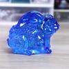 Figura de Conejo Zodiacal de Cristal Conejo de la Suerte Adorno de Escritorio Atrae Riqueza Decoración del Hogar Artesanía Regalo Conejo de Cristal Amarillo