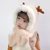 Gorro de orejeras de pingüino de dibujos animados para niños, gorro de felpa de invierno con orejas móviles, gorro cálido unisex para niños con forro de polar
