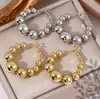 Pendientes de Bolas Redondas con Gradiente Xiyin de Venta Caliente Transfronterizos Europeos y Americanos Pendientes Exagerados Elegantes y de Moda