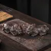 Cem tipos de animais de estimação de chá em argila roxa esculpidos à mão, ornamentos de animais de estimação de chá em argila roxa, Pixiu decorativo, sapos dourados que atraem riqueza, para exibição, presentear e uso de alta qualidade