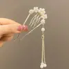 Horquilla China en Forma de U Súper de Hada, Nueva Horquilla Doble de Perlas en Forma de U Estilo Chino, Accesorio para el Cabello Hanfu Estilo Antiguo, Horquilla Simple y de Alta Gama para Mujeres