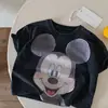 Camiseta de Verano Infantil de Manga Corta 26 Estampado de Dibujos Animados Estilo Coreano para Niños, Versátil y Linda, Top Elegante para Niñas, Manga Media