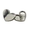 Botones metálicos simples planos en forma de corazón de 20 mm para trajes de mujer, suéteres, tops y abrigos, botones de corazón con acabado espejo