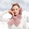 Bufanda de peluche de conejo para hombre y mujer, bufanda gruesa para invierno, bufanda versátil, orejeras, protección para los oídos, bufanda cálida para montar al aire libre, venta al por mayor en stock