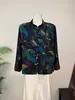 Zhi LiNova camisa de jacquard estilo chinês com botões e gola alta, 26º novo modelo de outono, luxo leve, estilosa, blusa de manga longa com corte solto