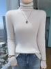 Suéter de Cuello Alto Nuevo 2025 para Mujer, Tejido Grueso de Otoño e Invierno, Camiseta Básica Corta de Manga Larga Ajustada, Versión Coreana