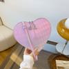 Bolso Femenino de Moda y Estiloso para la Primavera 2026 con Patrón de Corazón a Cuadros, Bolso de Hombro Estilo Coreano, Bolso Cruzado de Moda
