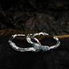 J1301 Anillo de Plata de Ley 925 Estilo K con Esmalte que No se Desvanece, Elegante de Nicho, Exquisito y de Gama Alta Anillo de Dedo Índice con Esmalte de Goteo para Mujeres