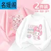 Camiseta de Manga Longa para Meninas, Estilo Primavera e Outono, Novo Modelo 2025, Algodão Puro Infantil, Super Fofa, Blusa Fina de Outono para Menininhas