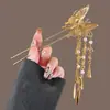 2026 Nuevo Estilo Xiu Jade Pinza para el Cabello con Patrón de Nube para Mujer con Borlas Largas, Accesorio para el Cabello Estilo Antiguo Hanfu, Pinza de Jade para Recogido Estilo Dinastía Song y Ming