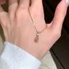 Collar de Plata de Ley S925 con Forma de Gota de Agua Incrustada con Diamantes para Mujer, Estilo Vintage, Sensación de Alta Gama, Diseño de Nicho, Cadena para Clavícula, Artículo Popular en Xiaohongshu
