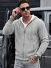 Jaqueta cardigan com capuz e bolso em jacquard waffle texturizado masculina transfronteiriça comércio exterior TK estilo americano folgada moletom esportivo