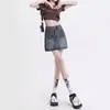 Falda de Mezclilla de Cintura Alta para Mujer Verano 2024 Moderna Versátil Nuevo Estilo Chica Popular Ajustada Adelgazante Línea A Falda de Cadera