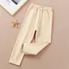 Calça de veludo infantil versão lisa - para usar por baixo no outono e inverno, calça justa, quente, à prova de frio, nova, autotérmica