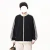 Sudadera cárdigan con bloques de color y tres rayas, unisex, con un toque de alta gama, corte holgado, estilo casual, versátil y juvenil