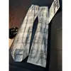 Pantalones de Cuadros Estilo Americano Corte Limpio para Hombre Primavera y Otoño Holgados de Pierna Recta Pantalones Largos Casuales Deportivos de Fitness