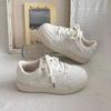 Zapatos Populares con Panel de Malla para Mujer 2024 Primavera y Verano Nueva Moda Versátiles de Suela Gruesa Blancos Modernos Transpirables Deportivos Casuales