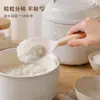 Cuchara de Arroz de Silicona de Pie para el Hogar, Antiadherente, con Mango de Madera de Haya, Lunares Antideslizantes, Fácil de Limpiar, Cuchara de Servir para Cocina