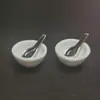 [Mini Tigela Pequena Tigela de Sopa Tigela de Açúcar de Bolso] Acessórios de Cozinha para Restaurante de Casa de Bonecas Tigela Branca de Porcelana