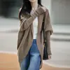 Cardigan de Designer Outono/Inverno 2026 para Mulheres, Xale de Tricô em Forma de Casulo, Suéter Casaco Capa de Mangas Morcego Soltinho