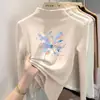 Camiseta térmica de manga larga para niña con forro polar, nuevo estilo otoño/invierno 2026, para niñas mayores y jóvenes, camiseta con cuello semi-alto