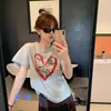 Camiseta Cinza de Algodão Puro de Manga Curta para Mulheres, Novo Estilo Quente 2026, Solta de Verão, Estilo Preguiçoso, Top Único e Super Bonito