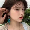 Pendientes Étnicos Retro Estilo Chino, Pendientes Largos Elegantes Azul Pavo Real, Pendientes de Borla de Alta Gama para Vacaciones