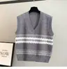 Chaleco de Punto Jacquard para Mujer, Ropa Exterior de Primavera y Otoño, Camisas para Vestir por Capas, Suéteres, Chalecos, Chalecos, Tops Interiores Estilo Preppy de Otoño e Invierno