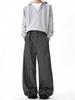 Pantalones de Kendo Grises Texturizados con Tela de Lino Irregular Estilo Old Qian Pantalones Casuales Pantalones Rectos para Hombre Pantalones de Moda Versátiles