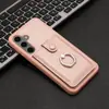 Adecuado para Samsung A55 5g Funda para Teléfono Móvil con Soporte para Tarjetas Extraíble Patrón de Lichi A35 Anillo Anti-Caída Cubierta Protectora para Tarjetas