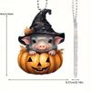 Pendente de Porco Abóbora de Halloween Transfronteiriço Pingente de Carro Decoração de Carro Plana em Acrílico Decoração de Feriado