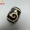 Pulsera de Dzi de Diente de Tigre Real de Color Café al por Mayor de Fábrica Artesanías de Ágata Natural del Tíbet Incrustada con Artesanía de Grabado Accesorios con Pátina
