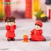 Paisaje en miniatura, Danza del león de Año Nuevo, Casa de muñecas de Año Nuevo, Accesorios de decoración DIY, Figura de serpiente de la suerte en miniatura, Adornos en miniatura