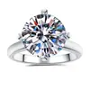Anillo de Moissanita 1235 Quilates Estilo Clásico Bud de Rosa Forma de Corazón Engaste de Cuatro Garras Anillo de Plata de Ley S925 Venta al por Mayor Transfronterizo