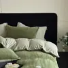 Conjunto Quente de Inverno Espesso de Lã de Leite Quatro Peças Lado Duplo Antiestático Cobertor de Coral Lençol de Cama Lençol com Elástico Capa de Edredom Cor Sólida Simples