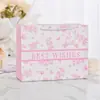 Bolsa de presente floral horizontal fresca e simples, bolsa de presente de papel espesso com alça, bolsa de embalagem para compras de presente de aniversário atacado
