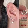 Brincos Minimalistas de Zircônia Estilo Coreano para Mulheres, Presilhas de Orelha Unisex Simples e Modernas, Brincos Versáteis Estilo Doce-Descolado