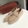 Mocasines LP sin etiqueta para mujer Piel Genuina Slip-on Zapatos Casuales Gamuza Guisantes Planos Planos Británicos Cómodos