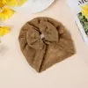 Sombrero Indio de Pompones y Lazo para Recién Nacidos, Gorro de Verano Delgado para Protección de la Fontanela del Bebé, Pañuelo de Cabeza Tejido Transpirable para Bebés