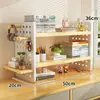 Prateleira de Armazenamento para Mesa, Organizador de Mesa, Estante Multi-Nível para Exibição de Livros, Painel Perfurado para Mesa de Escritório