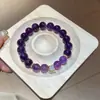 Pulseira de Pedra Natural Ametista com Contas Levemente Luxuosa, Sensação de Alto Padrão, Pulseira de Nicho Versátil, Pulseira Elegante Novo Estilo Chinês